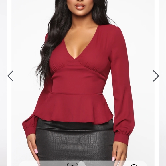burgundy Parisa Blouse fashion nova - Picture 1 of 4
